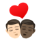 Kiss- Man- Man- Light Skin Tone- Dark Skin Tone emoji on Emojione